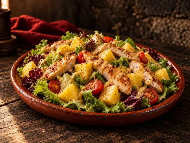 Ensalada de pollo y piña