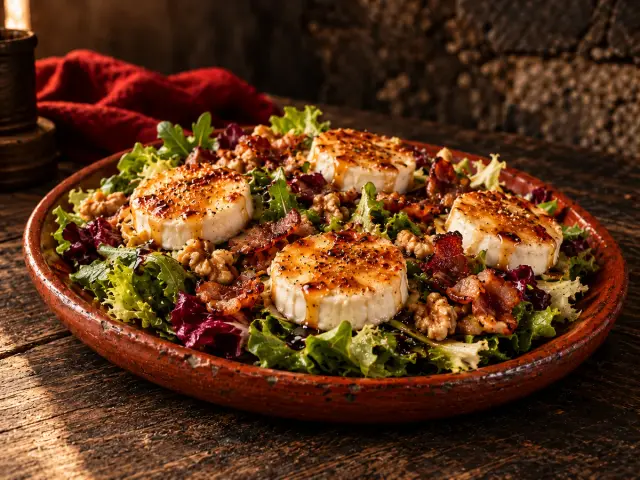 Ensalada de rulo de cabra