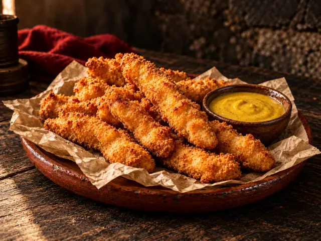 Tiras de pollo al curry